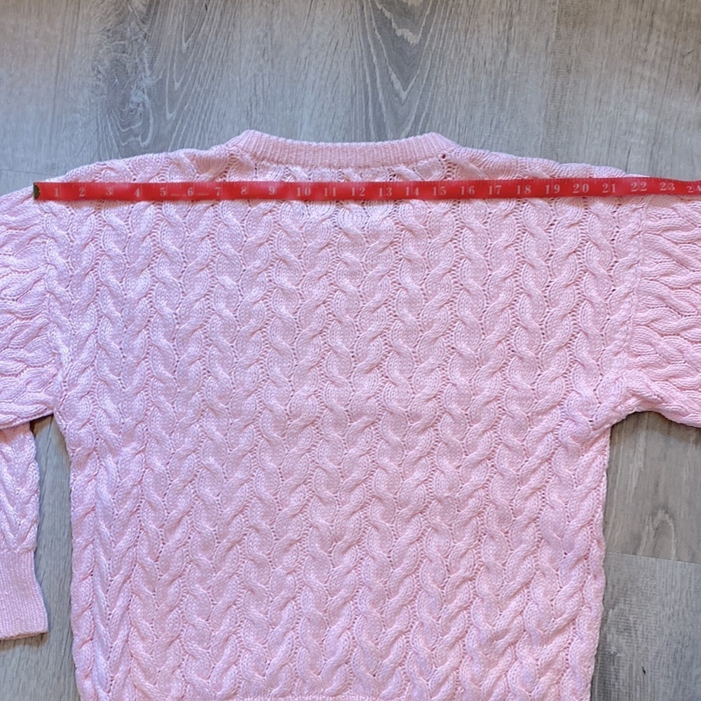Lovely Pink Long Sleeve Cable Knit Sweater - Picture 10 of 13